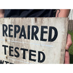 Vintage Radio Repair Tubes Tested Wooden Trade Hand Painted Sign Advertising