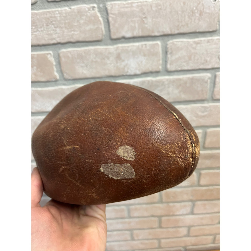 Antique Original Leather Football 1910s Hand Stitched Football 7 Lace Melon Ball