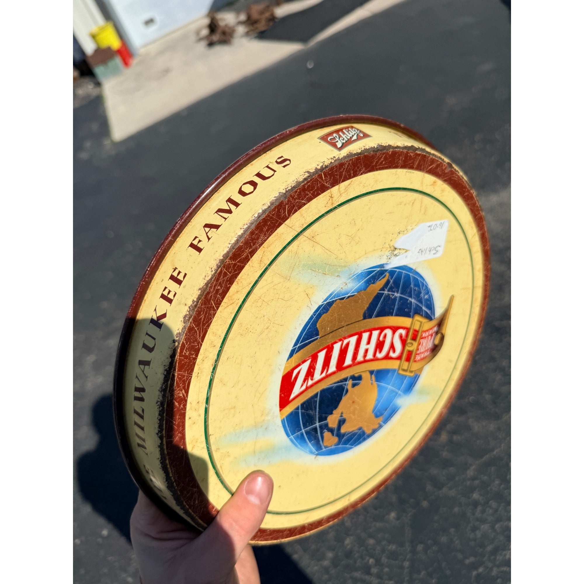 Vintage 1954 Schlitz Beer Tray Schlitz Brewing Company Serving Tray Metal 13"