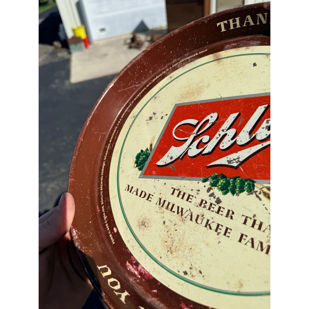 Vintage 1954 Schlitz Beer Tray Schlitz Brewing Company Serving Tray Metal 13"