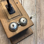 Antique Oak Chicago Telephone Supply Co. Hand-Crank Wall Mount Indiana