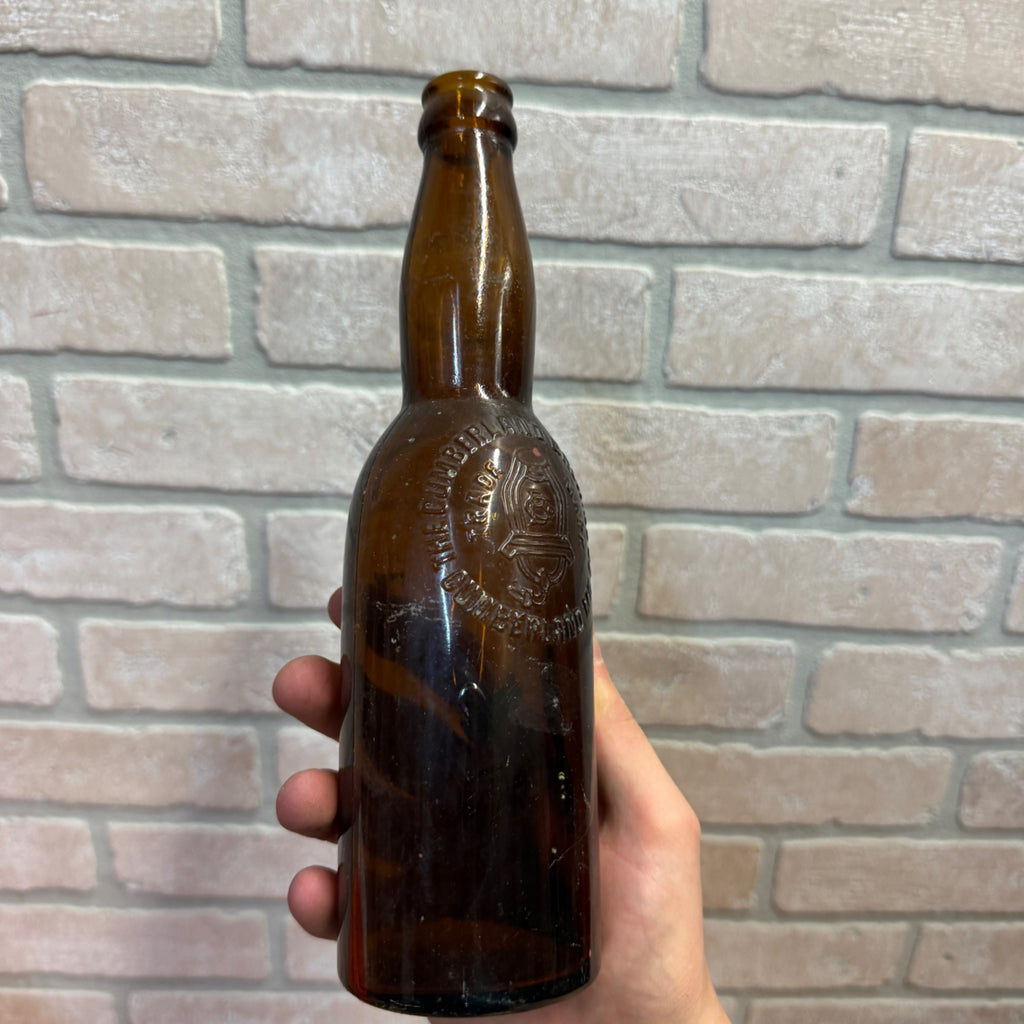 Pre-Pro Cumberland Brewing Co Beer Bottle Amber Brown Embossed MD 12oz