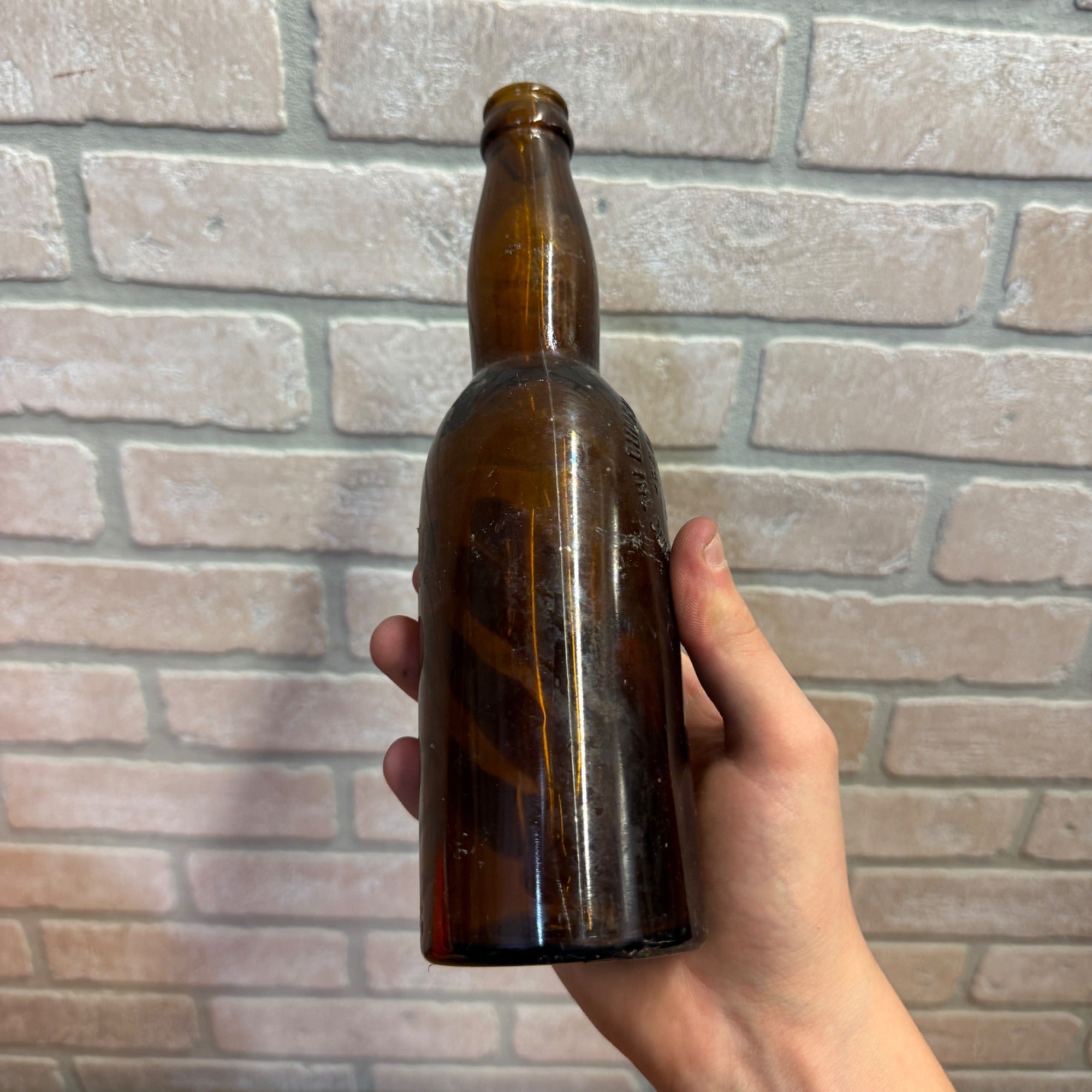 Pre-Pro Cumberland Brewing Co Beer Bottle Amber Brown Embossed MD 12oz