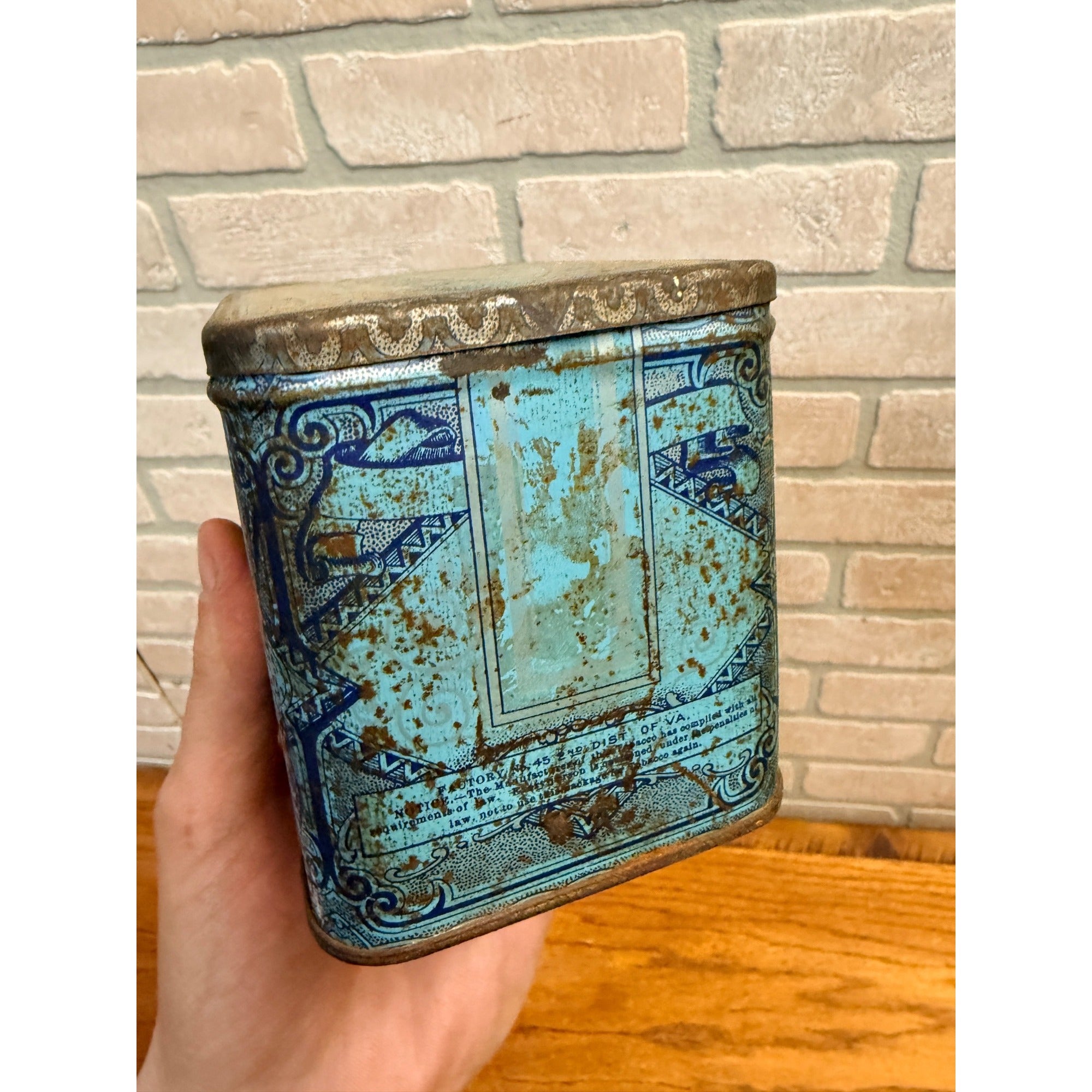 Vintage 1920s Edgeworth Tobacco Can Extra High Grade Plug Slice Tin Smoking