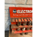 VINTAGE RCA ELECTRON TUBES STORE DISPLAY RACK ADVERTISING VACUUM AMP