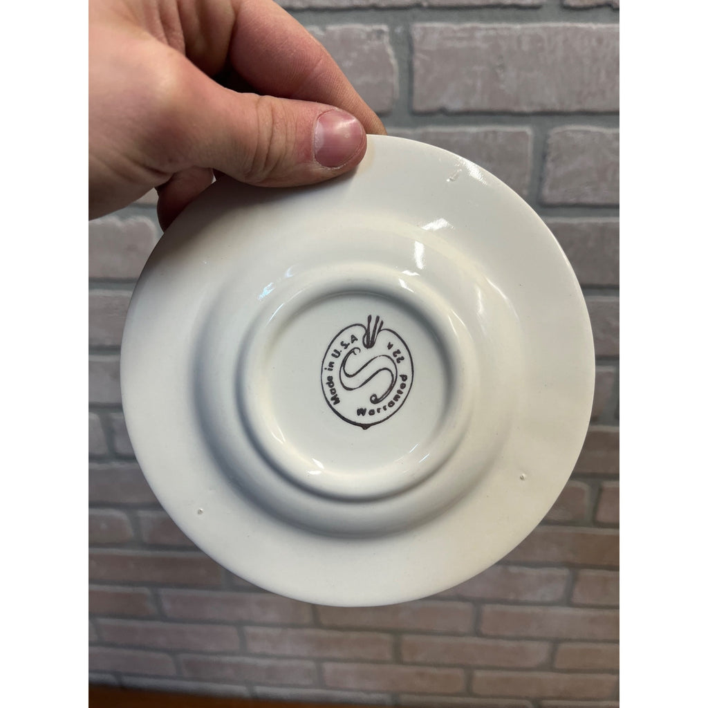 Vintage 1950s Souvenir of Detroit Michigan Mich. MI Ceramic Ashtray Trinket 6"