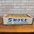 RARE Vintage S'More Wooden Soda Pop Crate Carrier Chaseburg Wis 1965 Smore MINT