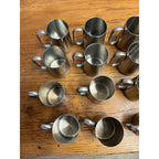 Vintage 1960s Old Hall Stainless HALF PINT Tankards Mugs MCM Robert Welch Set 15
