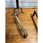 Antique Brass & Wrought Iron Fireplace Andirons Firedogs Victorian Colonial Pair