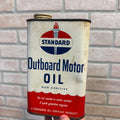 Vintage Standard Oil Co. Outboard Motor Oil Advertising Can Gas Oil