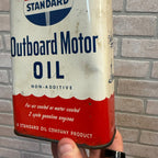 Vintage Standard Oil Co. Outboard Motor Oil Advertising Can Gas Oil