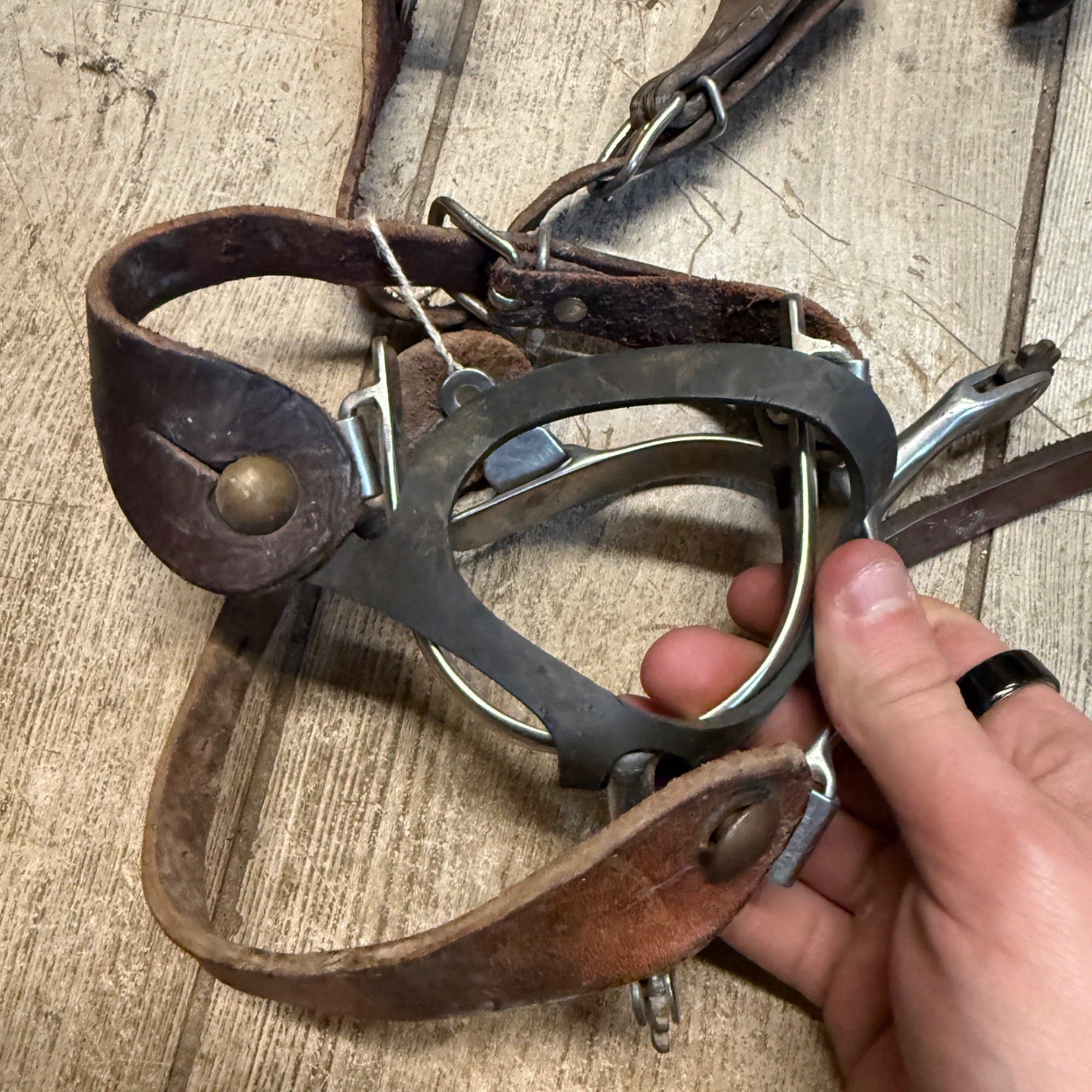 Vintage Lot of Horse Equestrian Leather Straps Harness Stirrups Spurs Decor