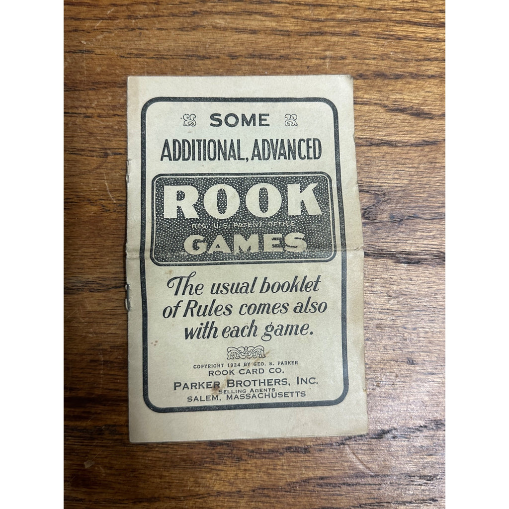 RARE ORIGINAL 1924 PARKER BROTHERS SOME ADDITIONAL ROOK GAMES RULES BOSTON