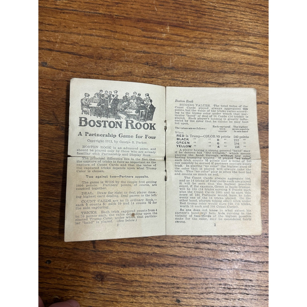 RARE ORIGINAL 1924 PARKER BROTHERS SOME ADDITIONAL ROOK GAMES RULES BOSTON