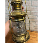 Antique 1900s Brass Ship Oil Lantern National Marine Lamp Co. Maritime + Bracket