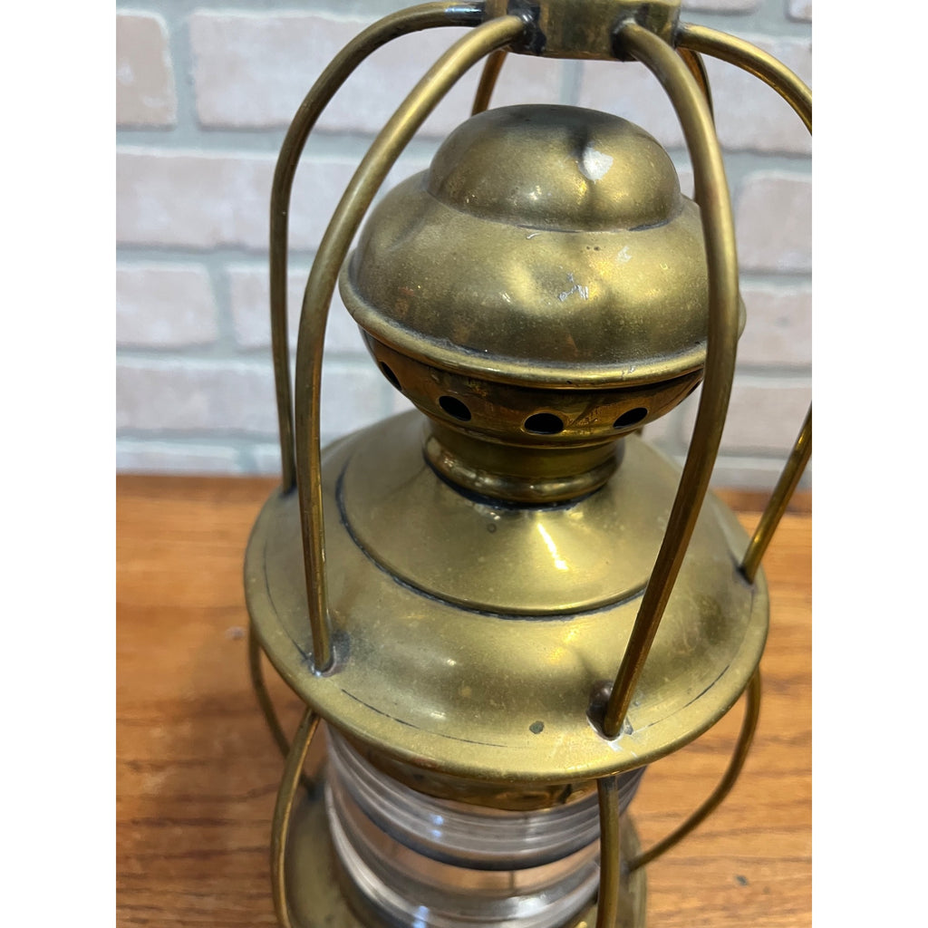 Antique 1900s Brass Ship Oil Lantern National Marine Lamp Co. Maritime + Bracket
