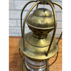Antique 1900s Brass Ship Oil Lantern National Marine Lamp Co. Maritime + Bracket
