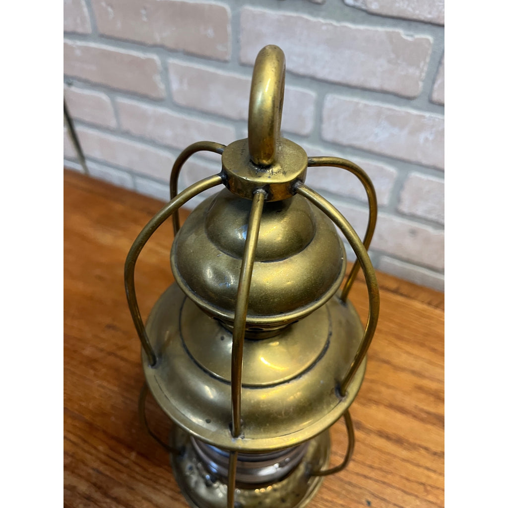 Antique 1900s Brass Ship Oil Lantern National Marine Lamp Co. Maritime + Bracket