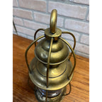 Antique 1900s Brass Ship Oil Lantern National Marine Lamp Co. Maritime + Bracket