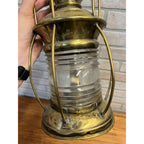 Antique 1900s Brass Ship Oil Lantern National Marine Lamp Co. Maritime + Bracket