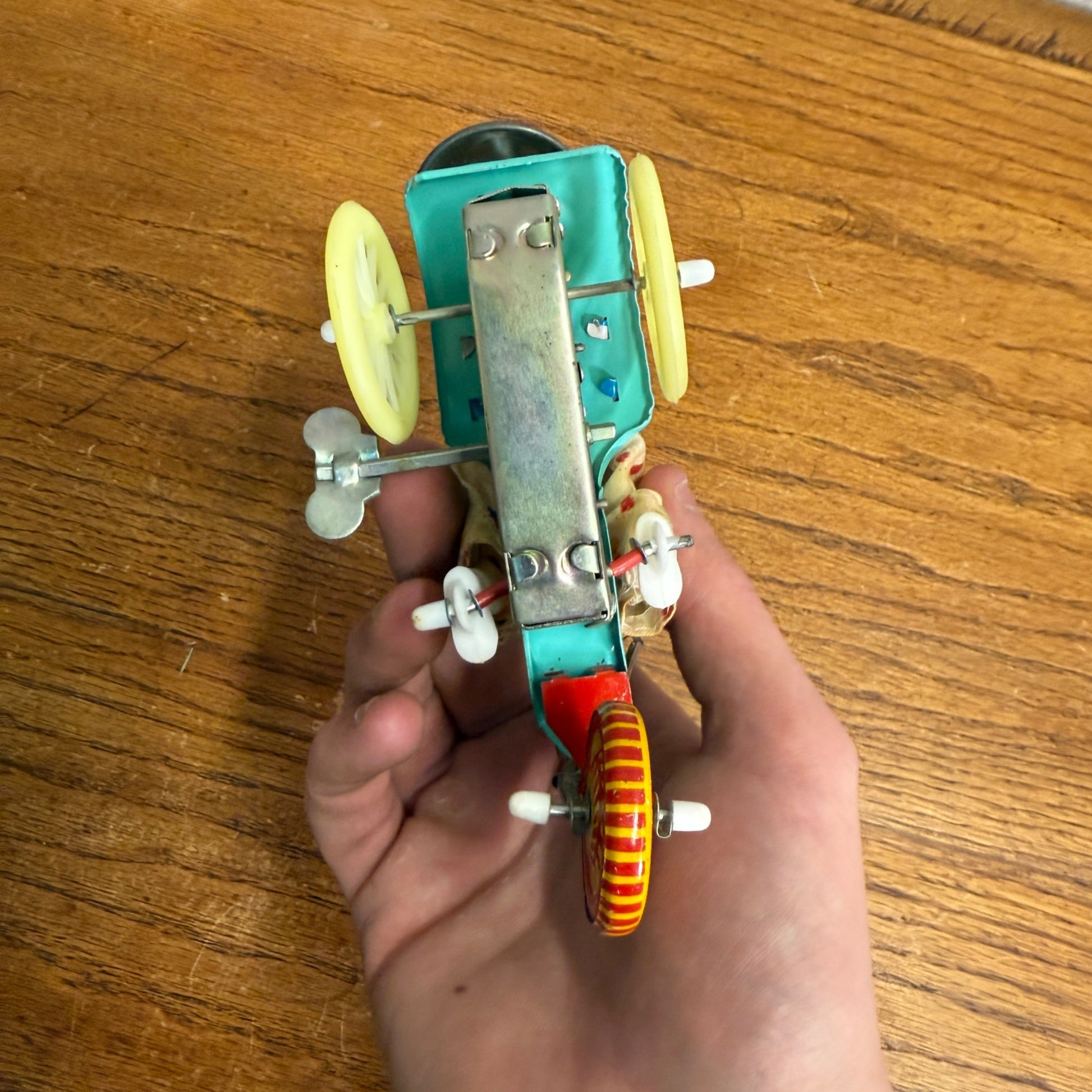 Vintage Wind Up Toy Boy On Bike Tricycle Ringing Bell 607 / MS710 Tin Litho Toy