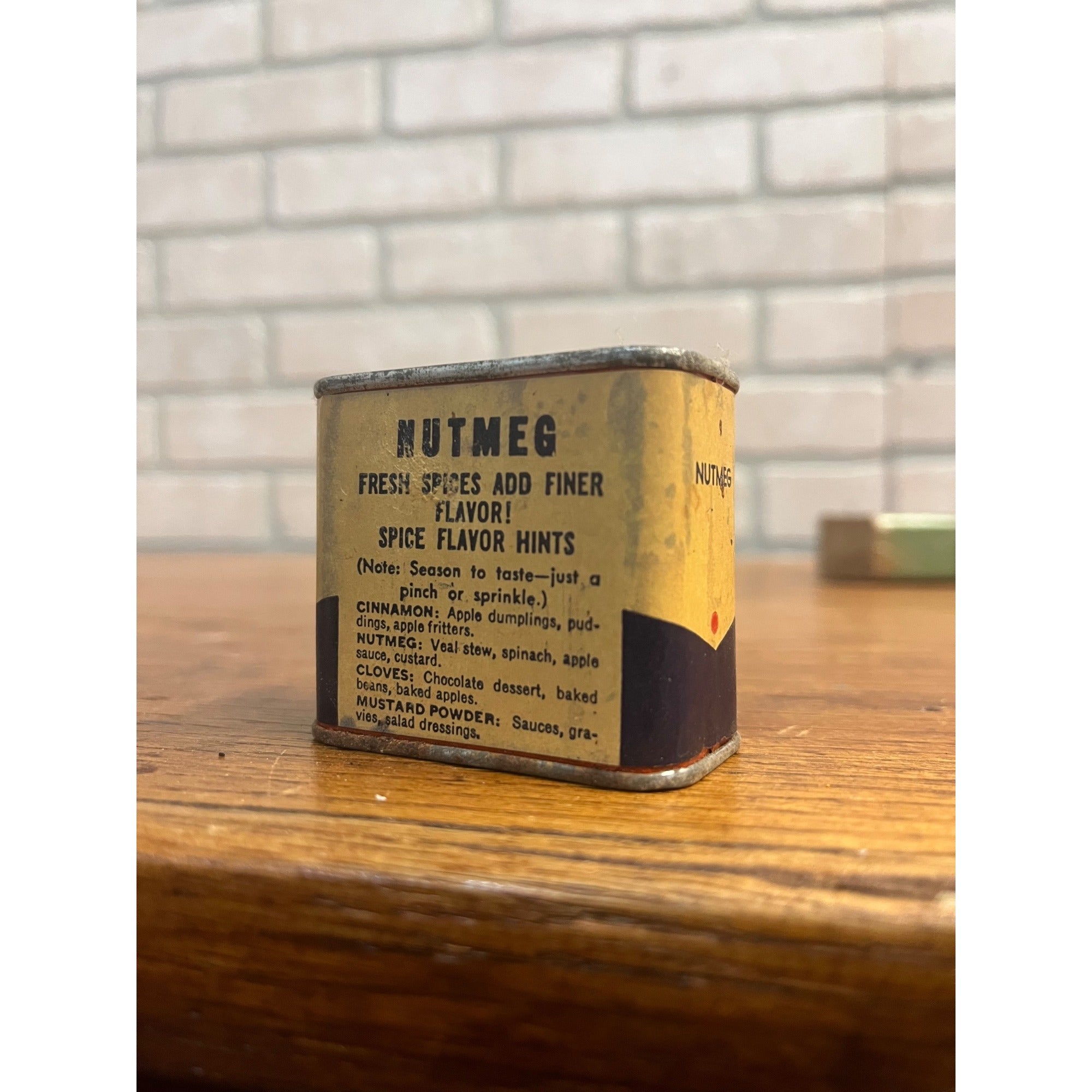 Vintage Little Elf Nutmeg Bursley & Co Indiana Ohio Spice Tin Kitchen Decor