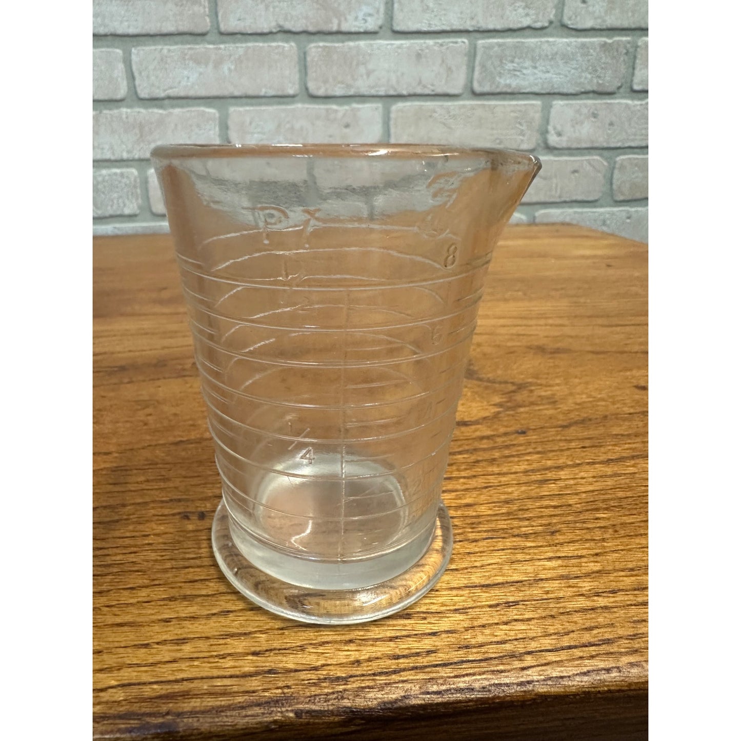 Antique Graduated Pharmacy Rexall Lab Beaker Embossed 8oz 4.5" tall