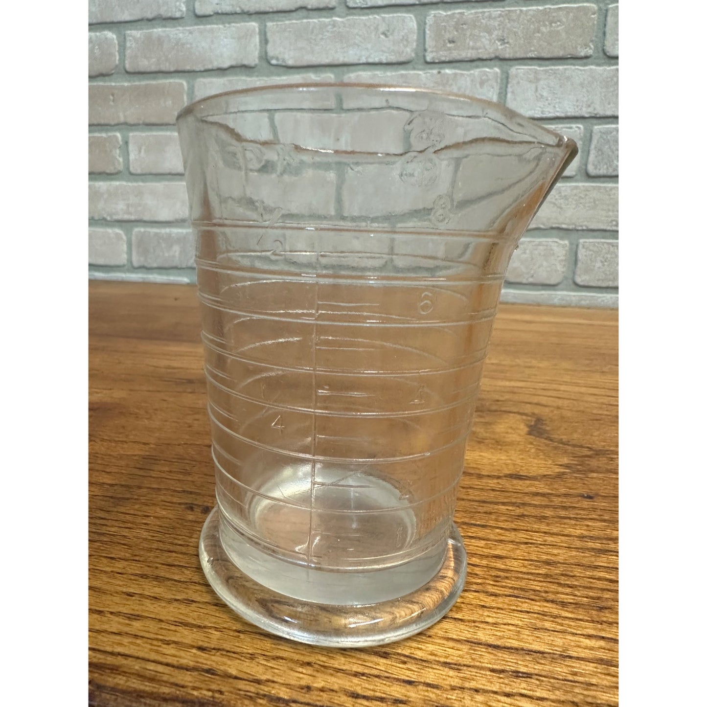 Antique Graduated Pharmacy Rexall Lab Beaker Embossed 8oz 4.5" tall