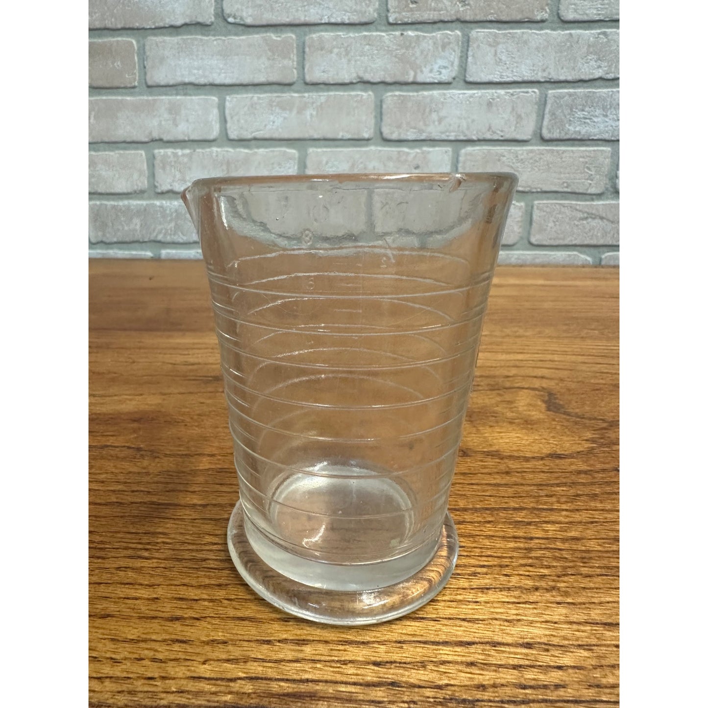 Antique Graduated Pharmacy Rexall Lab Beaker Embossed 8oz 4.5" tall