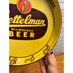 Vintage Gettelman Beer Tray Yellow Round 1940s Milwaukee  Wis Bar Get Get Gettelman