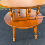 Sprague Carleton Vintage Rock Maple Wooden Two-Tier Table End Side Accent