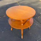 Sprague Carleton Vintage Rock Maple Wooden Two-Tier Table End Side Accent
