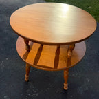 Sprague Carleton Vintage Rock Maple Wooden Two-Tier Table End Side Accent