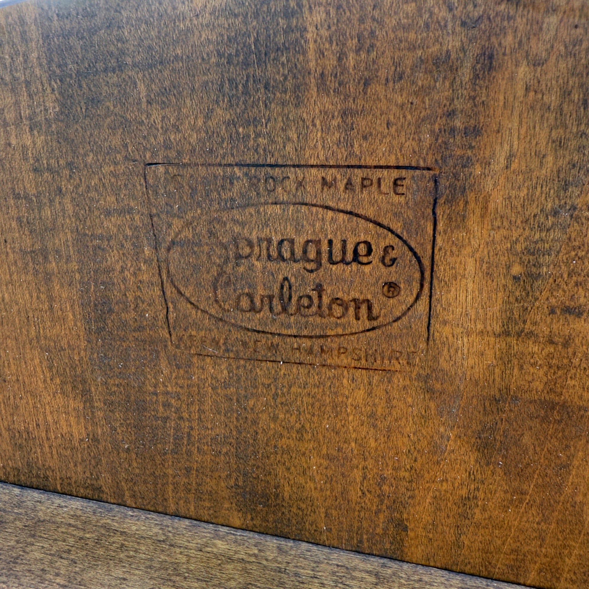 Sprague Carleton Vintage Rock Maple Wooden Two-Tier Table End Side Accent