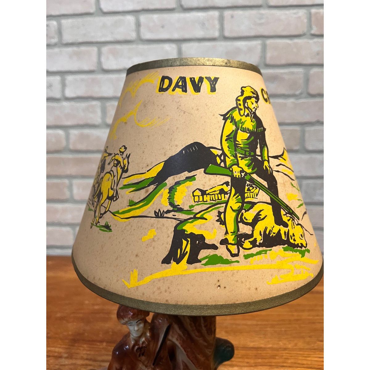 RARE Vintage 1955 Premco MFG Chicago Davy Crockett & Bear Lamp Tested Working