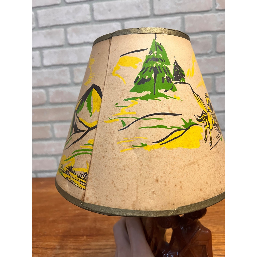 RARE Vintage 1955 Premco MFG Chicago Davy Crockett & Bear Lamp Tested Working