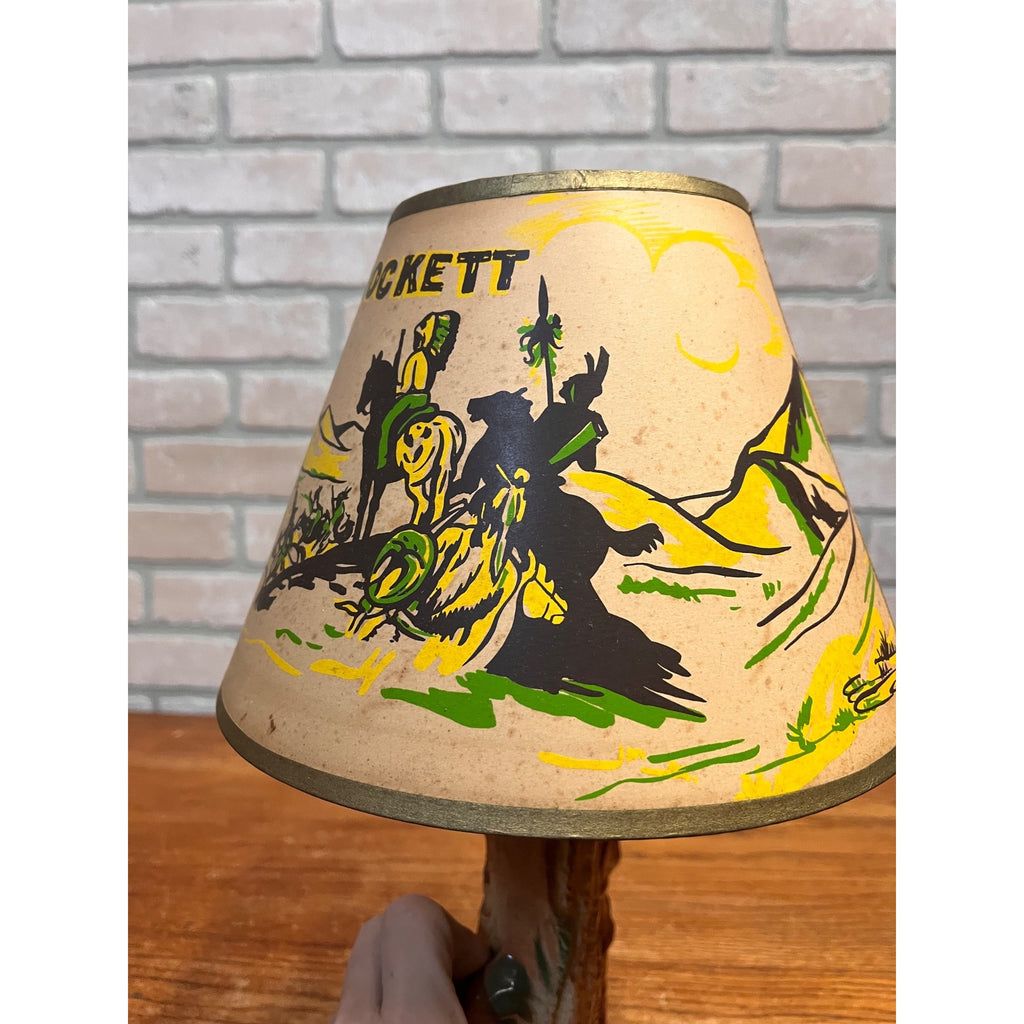 RARE Vintage 1955 Premco MFG Chicago Davy Crockett & Bear Lamp Tested Working