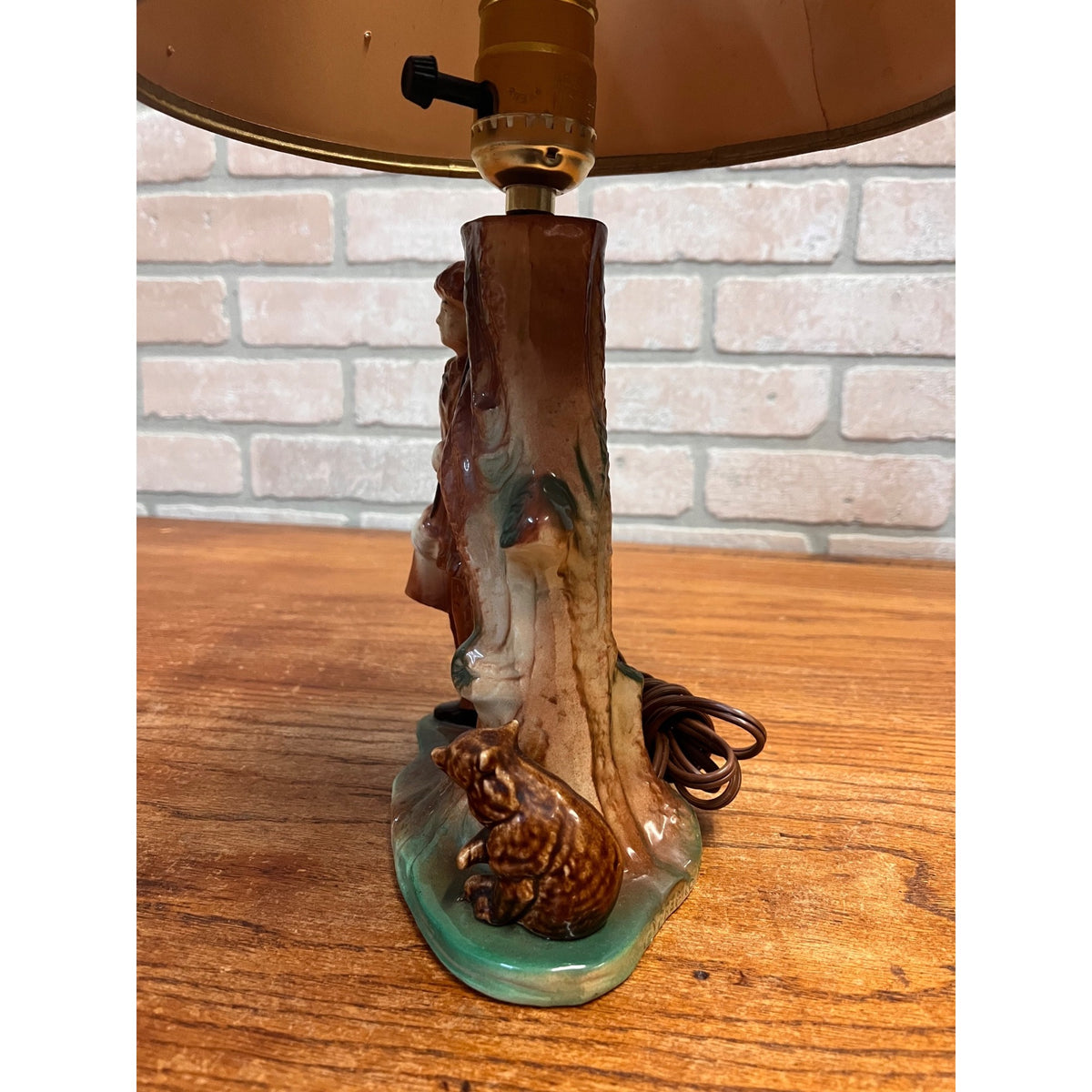 RARE Vintage 1955 Premco MFG Chicago Davy Crockett & Bear Lamp Tested Working