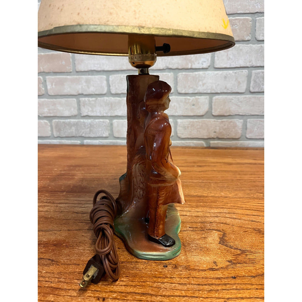RARE Vintage 1955 Premco MFG Chicago Davy Crockett & Bear Lamp Tested Working