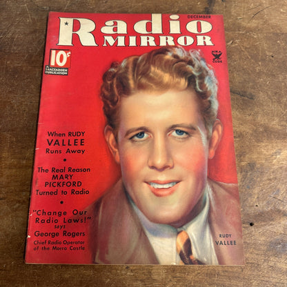 RADIO MIRROR DECEMBER 1934 MARY PICKFORD RUDY VALLEE COVER CARSON ROBISON