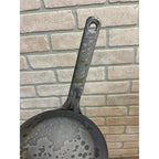 Antique Primitive Gray Enamel Graniteware Frying Pan Skillet 7" Dia Farmhouse