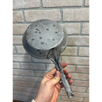 Antique Primitive Gray Enamel Graniteware Frying Pan Skillet 7" Dia Farmhouse