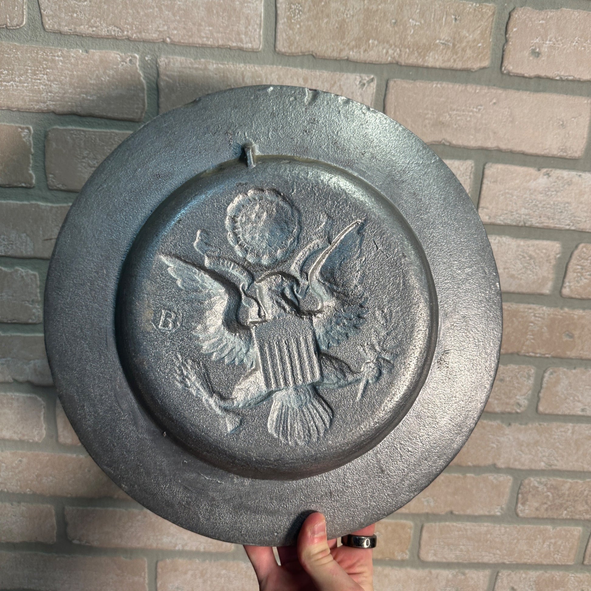 Vintage Wilton Armetale Pewter 12.5" Eagle Wall Plaque Charger