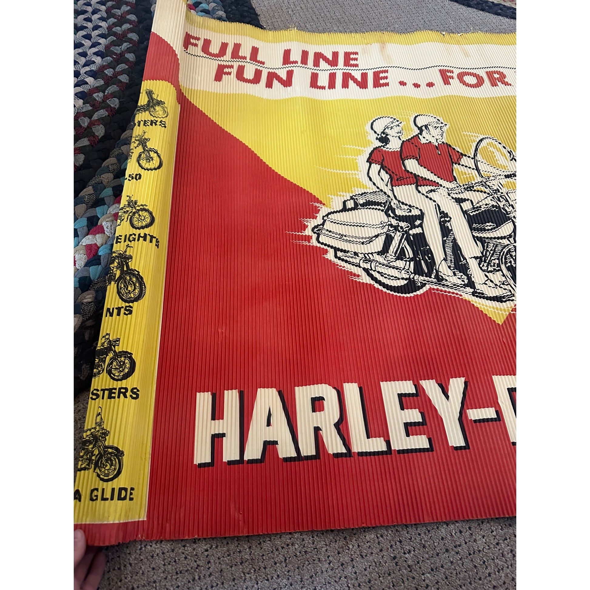Ultra Rare Vintage 1965 Harley Davidson Dealership Reytrim Co Corrugated Poster