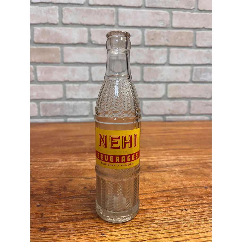 Vintage NEHI Beverages Soda Pop Glass Bottle 7 Fl Oz Menominee, MI