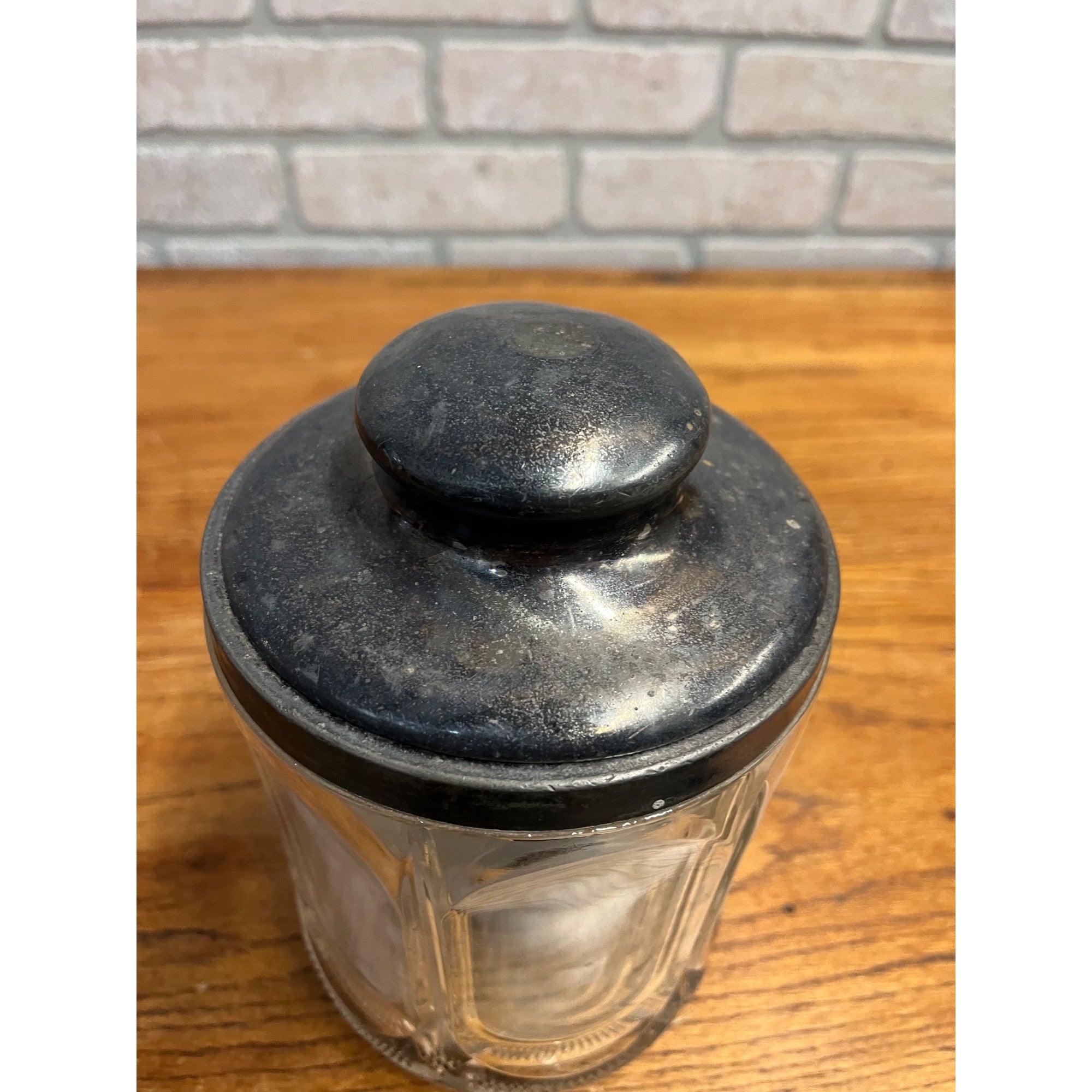 Antique Victorian 1890s Wm. Rogers Cut Glass Lidded Jar Silver Plate #764 Ornate