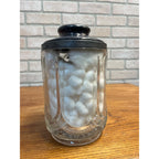 Antique Victorian 1890s Wm. Rogers Cut Glass Lidded Jar Silver Plate #764 Ornate