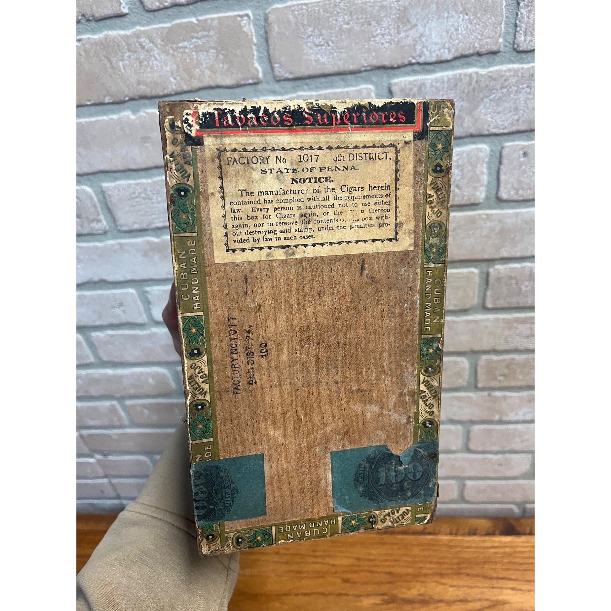 RARE Vintage Piccadilly Cigar Wooden Box Advertising Pennsylvania Store Display