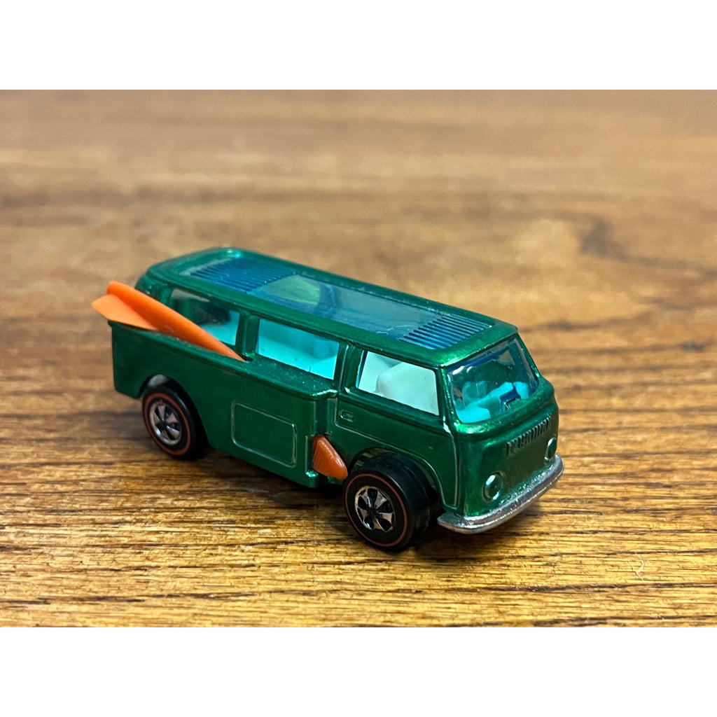 Vintage Redline Hot Wheels 1969 Beach Bomb Green w/ Surfboards - MINTY