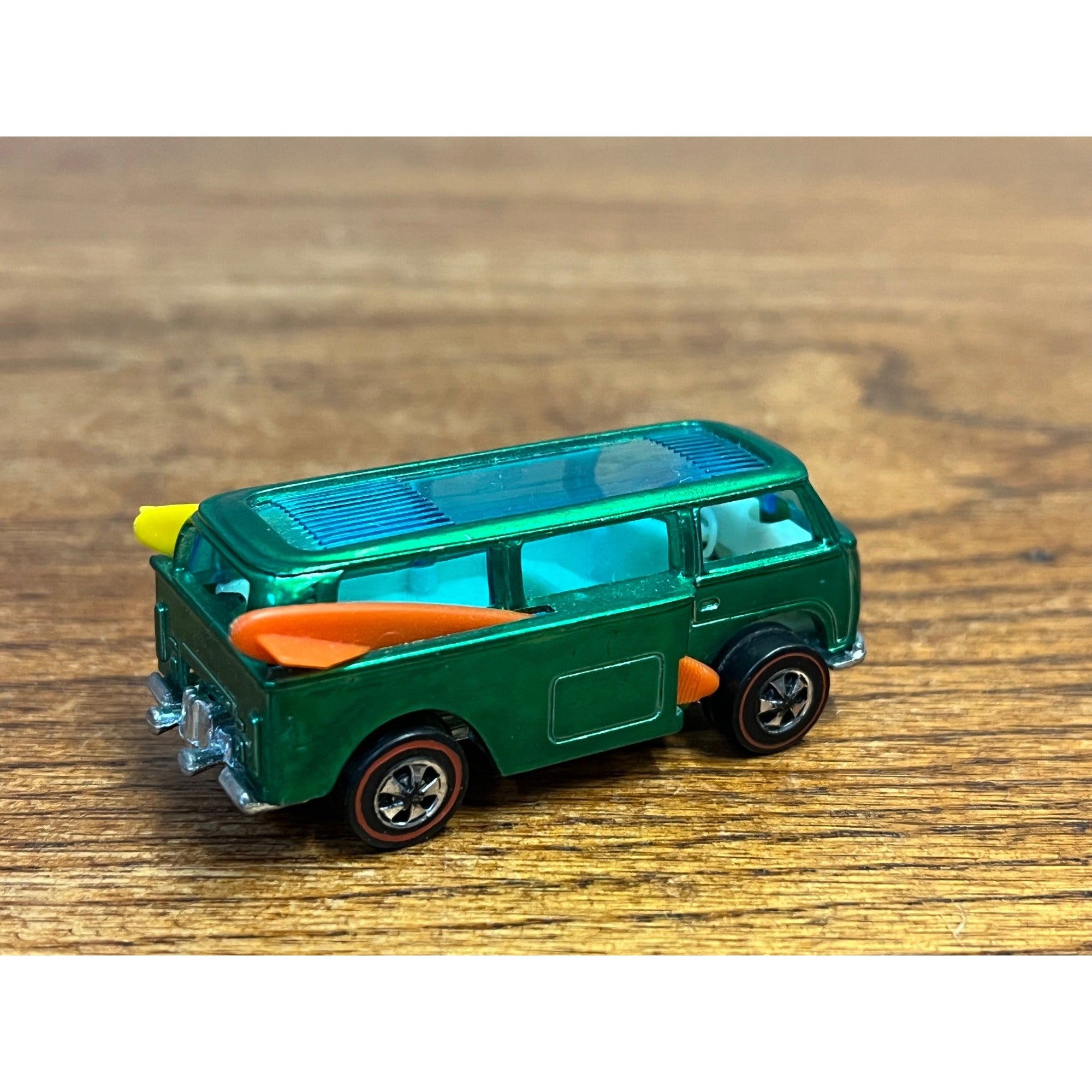 Vintage Redline Hot Wheels 1969 Beach Bomb Green w/ Surfboards - MINTY